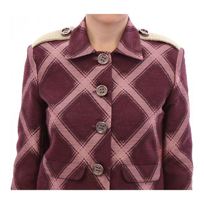 House of Holland Elegant Multicolor Check Print Jacket WOMAN COATS & JACKETS House of Holland