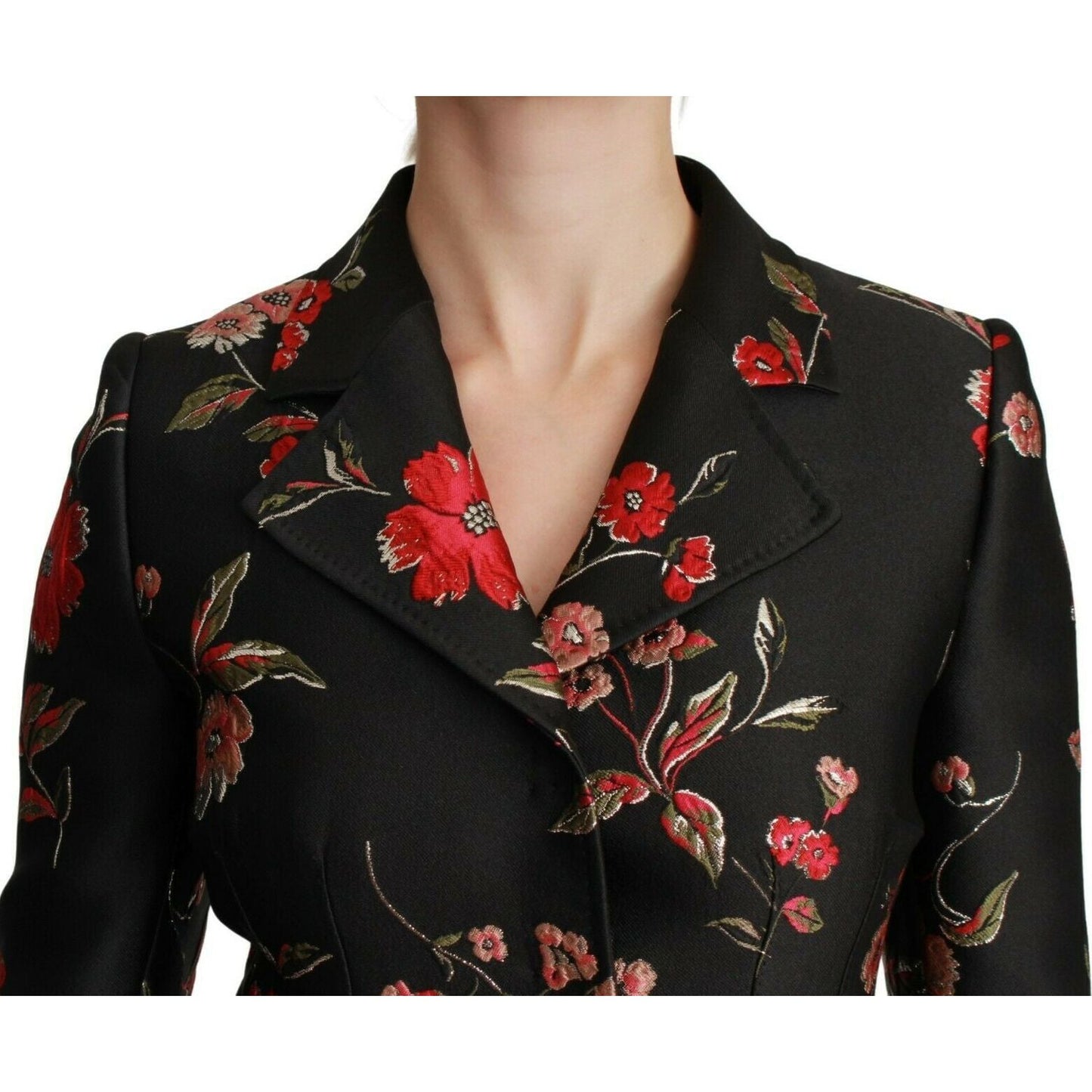 Dolce & Gabbana Elegant Floral Embroidered Trench Coat Dolce & Gabbana