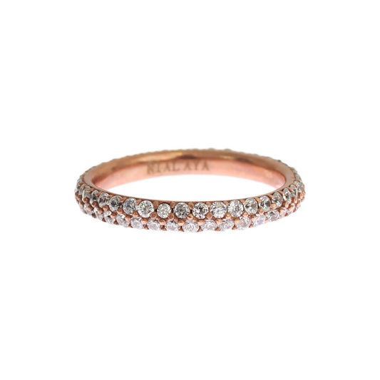 Nialaya Chic Pink Crystal-Encrusted Silver Ring Ring Nialaya