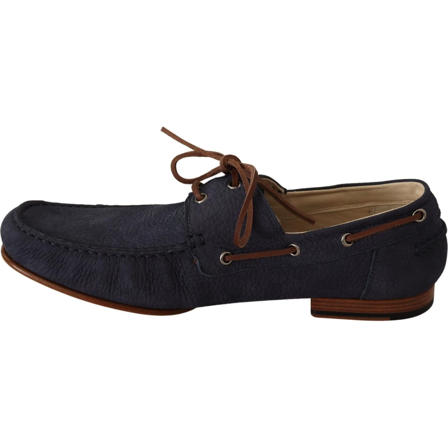 Dolce & Gabbana Elegant Blue & Brown Leather Boat Shoes MAN LOAFERS Dolce & Gabbana