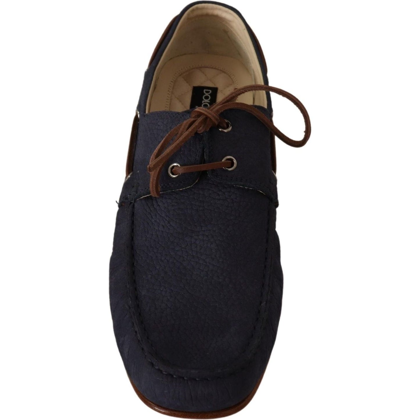 Dolce & Gabbana Elegant Blue & Brown Leather Boat Shoes MAN LOAFERS Dolce & Gabbana