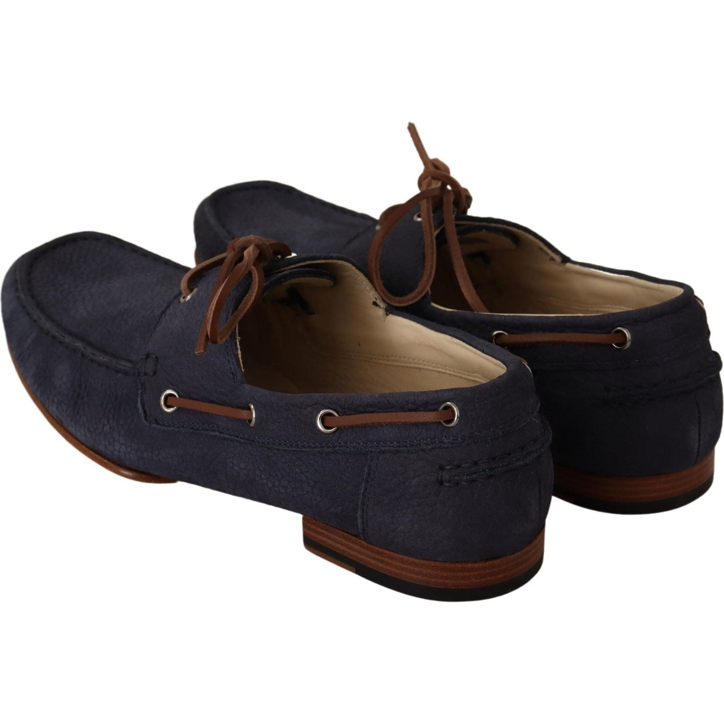 Dolce & Gabbana Elegant Blue & Brown Leather Boat Shoes MAN LOAFERS Dolce & Gabbana