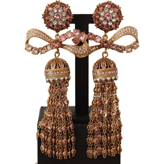 Dolce & Gabbana Elegant Antique Gold Bow Earrings Earrings Dolce & Gabbana