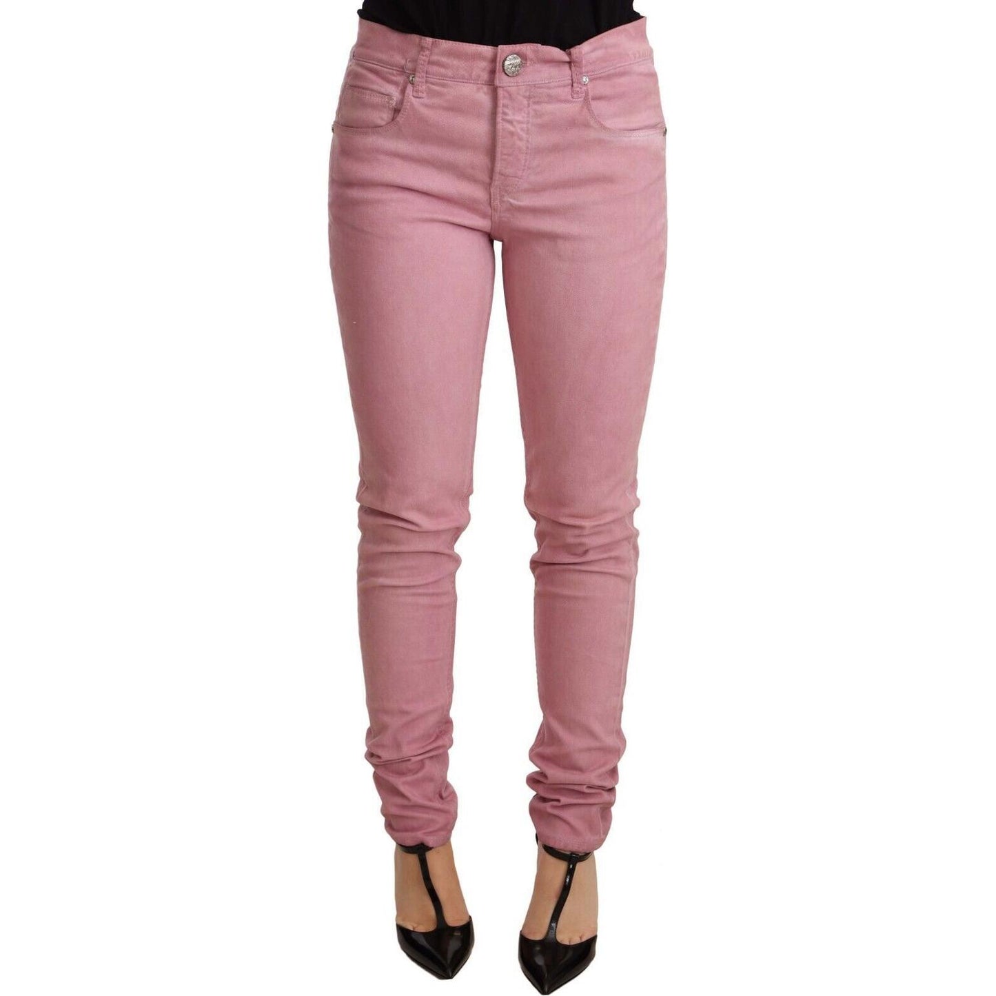 Acht Elegant Slim Fit Pink Denim Jeans Jeans & Pants Acht