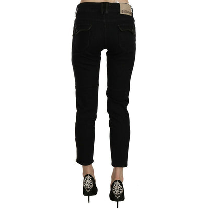 John Galliano Chic Black Mid Waist Slim Cropped Jeans Jeans & Pants John Galliano