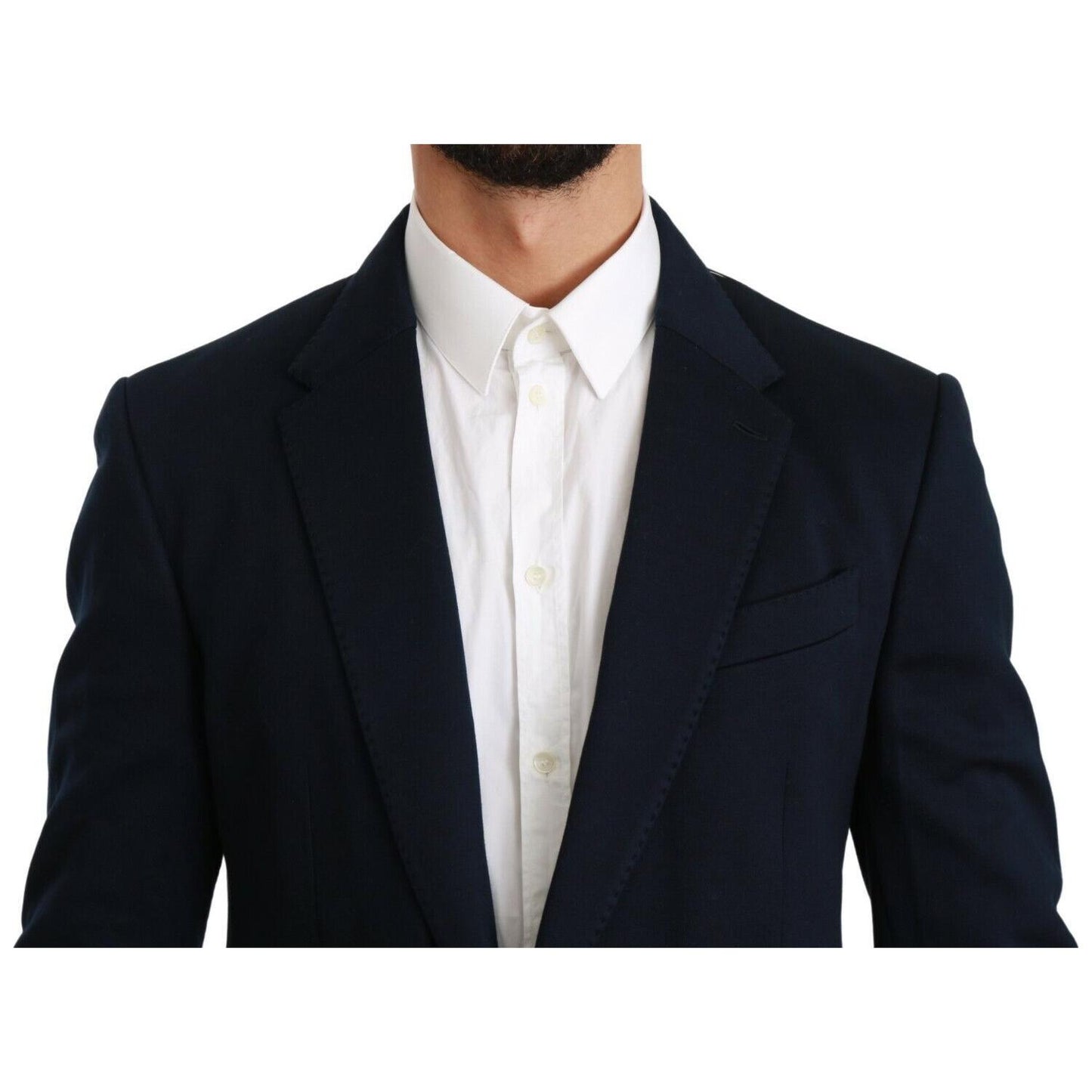 Dolce & Gabbana Elegant Slim Fit Dark Blue Men's Blazer Blazer Jacket Dolce & Gabbana