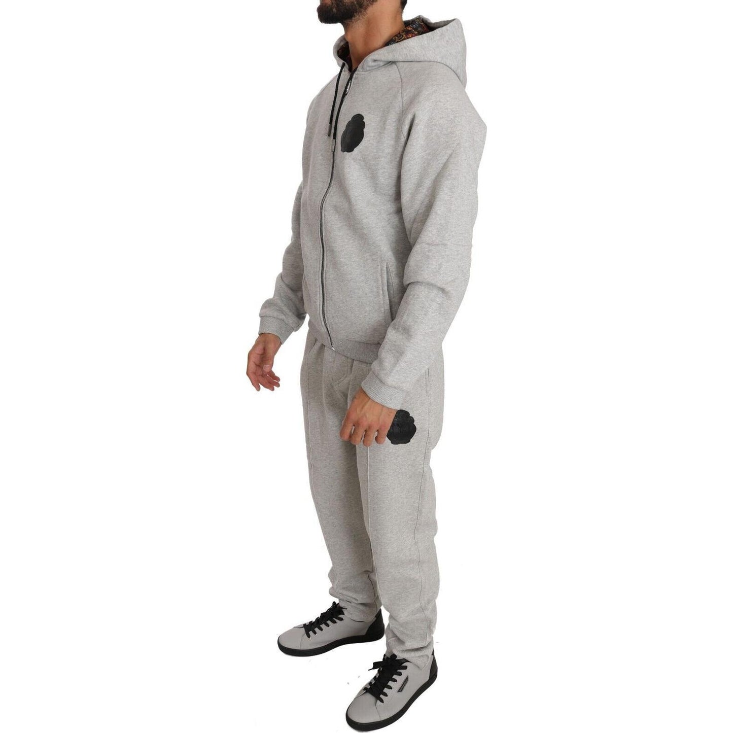 Billionaire Italian Couture Elegant Gray Italian Cotton Sweatsuit MAN TRACKSUIT Billionaire Italian Couture