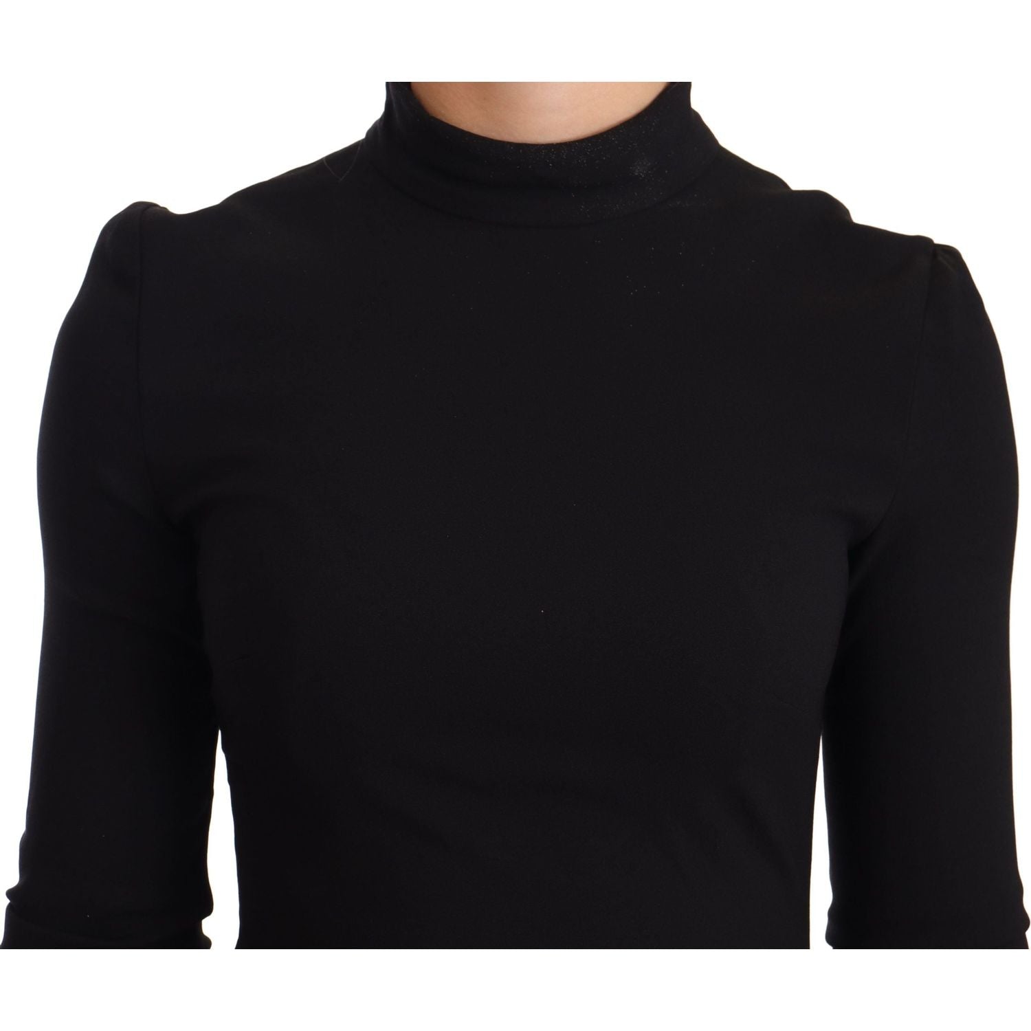 Dolce & Gabbana Elegant Black Turtleneck Sheath Dress