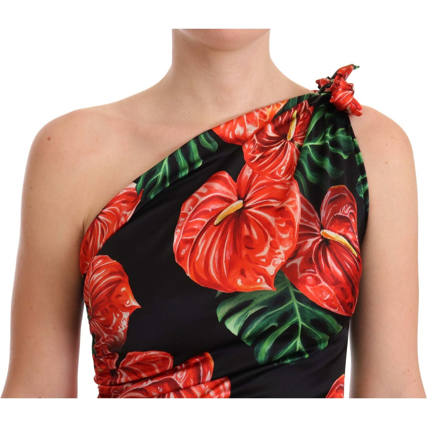 Dolce & Gabbana Elegant Floral Silk Draped Dress WOMAN DRESSES Dolce & Gabbana