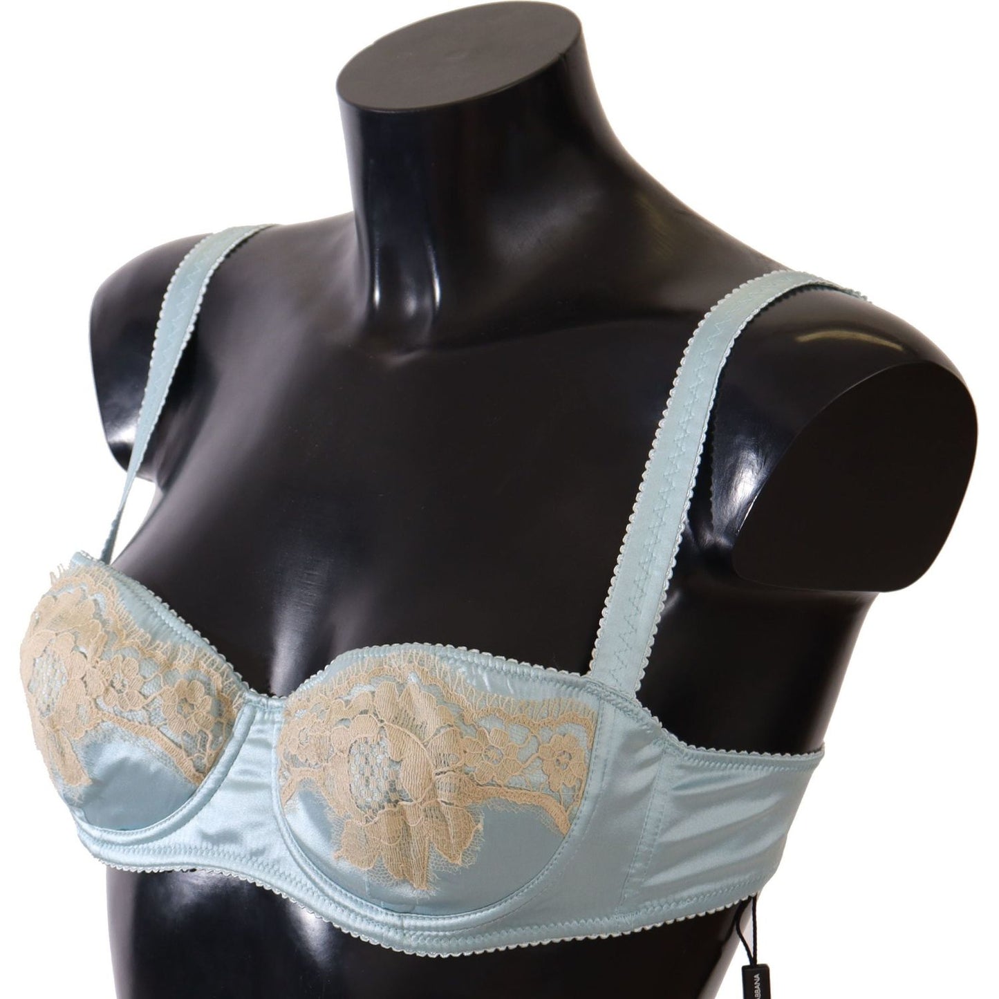 Dolce & Gabbana Elegant Silk Blend Balconette Bra in Light Blue WOMAN UNDERWEAR Dolce & Gabbana