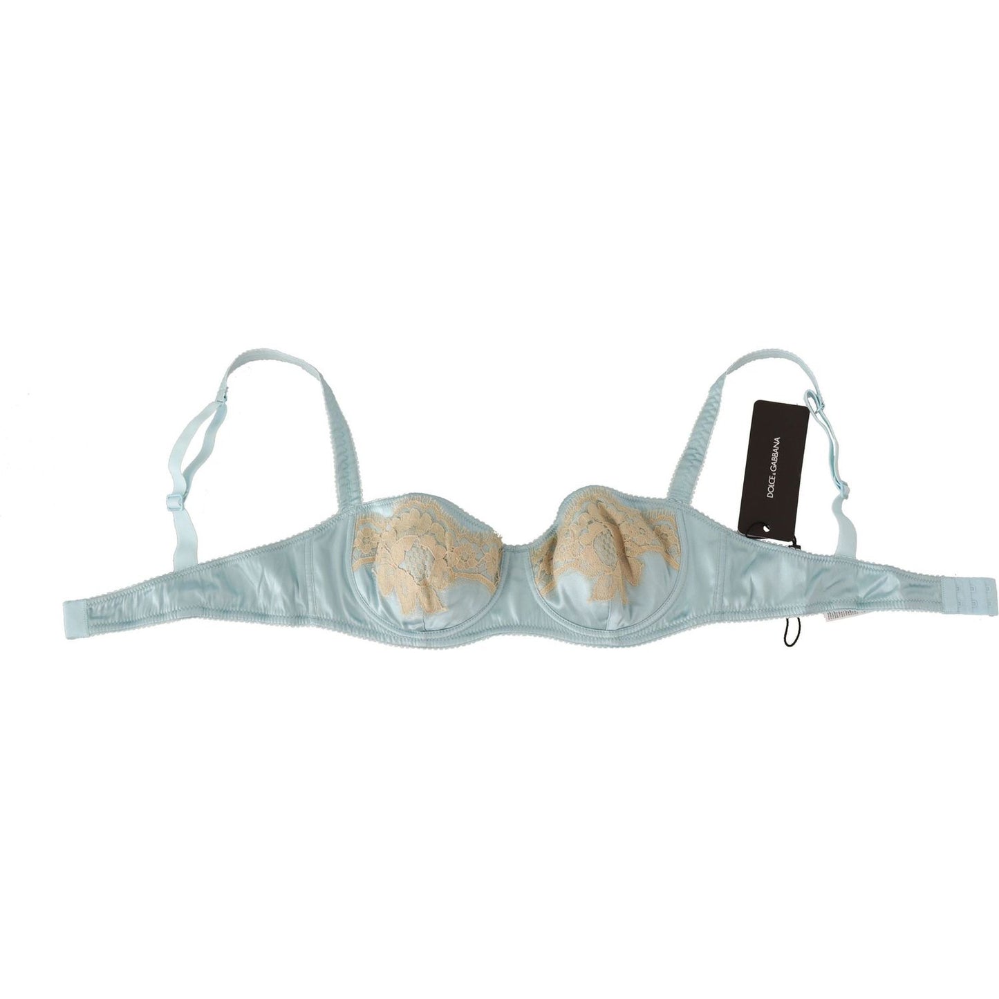 Dolce & Gabbana Elegant Silk Blend Balconette Bra in Light Blue WOMAN UNDERWEAR Dolce & Gabbana