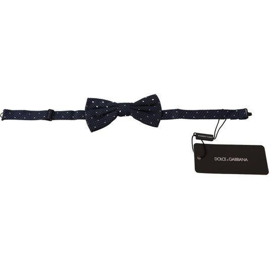 Dolce & Gabbana Elegant Silk Bow Tie in Dark Blue Necktie Dolce & Gabbana