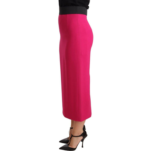 Dolce & Gabbana Elegant High-Waisted Pencil Skirt in Pink Skirt Dolce & Gabbana