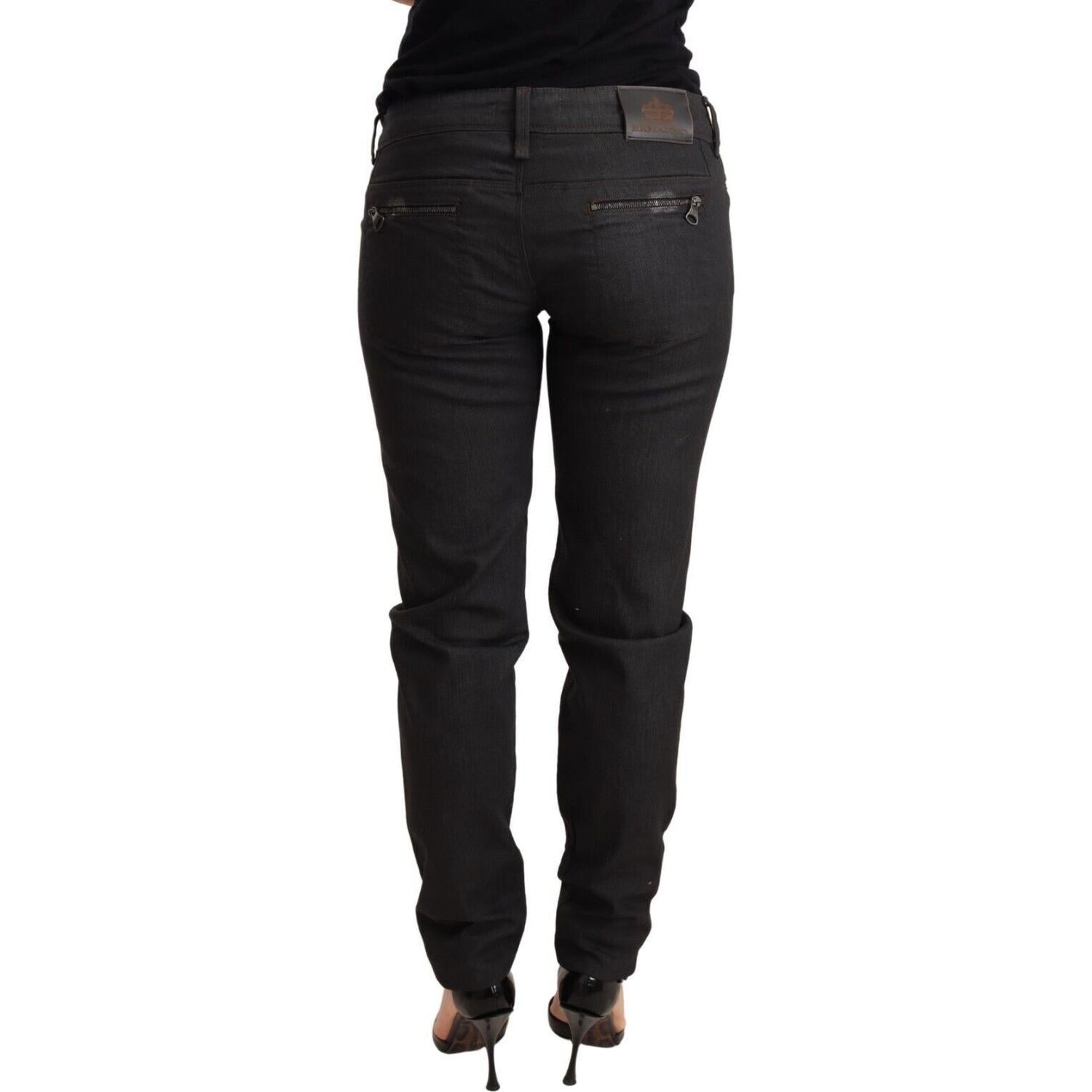 Ermanno Scervino Chic Black Low Waist Skinny Jeans