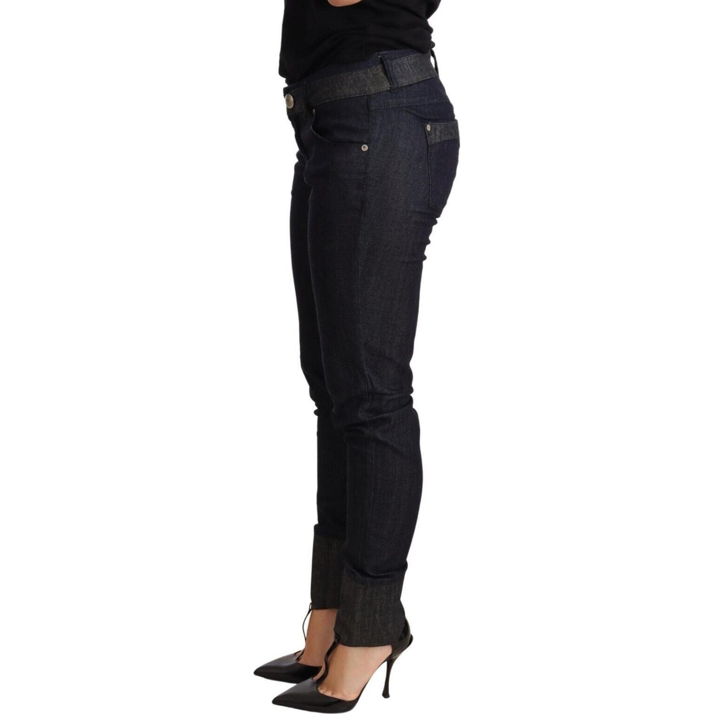 Ermanno Scervino Chic Dark Blue Skinny Trouser Jeans Jeans & Pants Ermanno Scervino