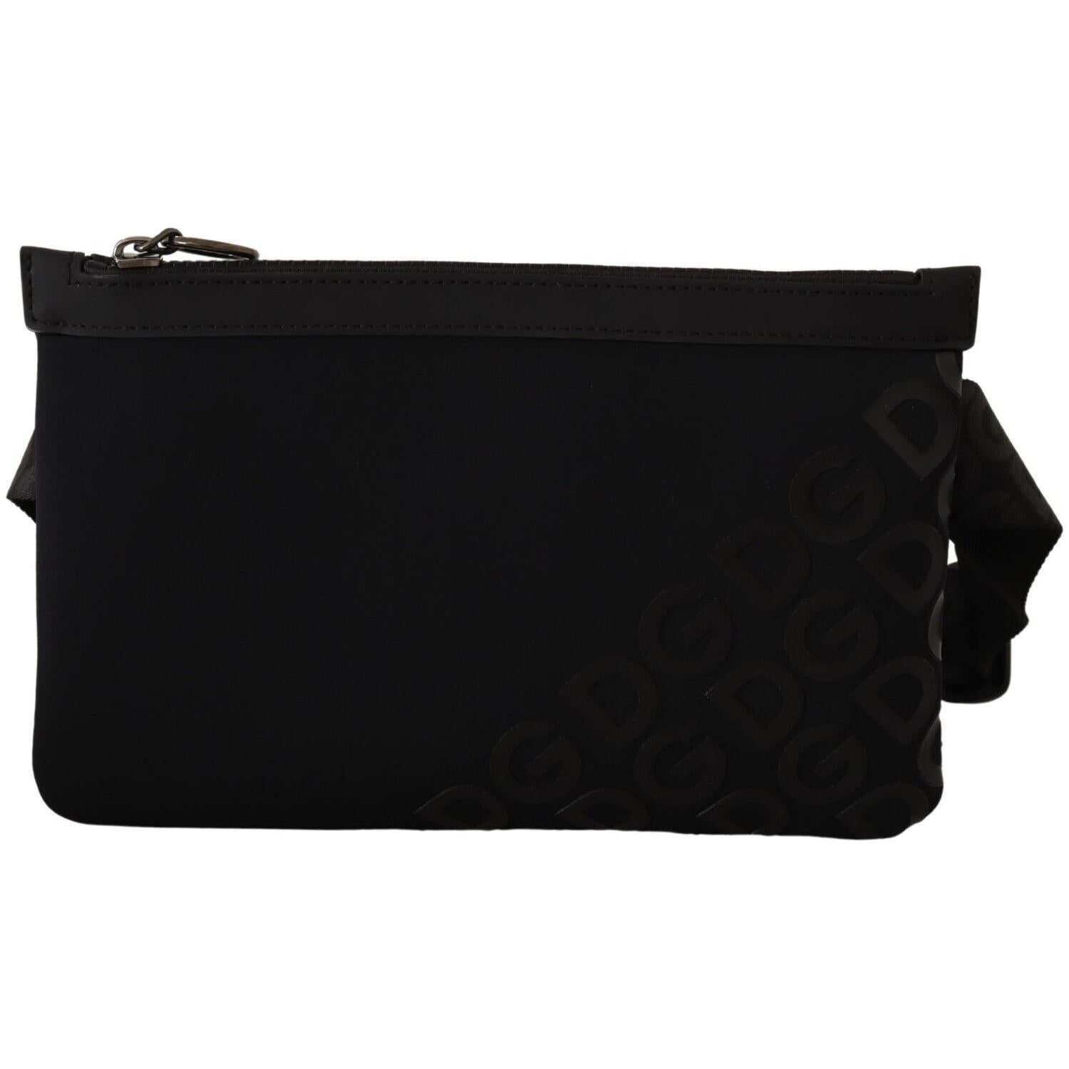 Dolce & Gabbana Sleek Black Monogram Neoprene Fanny Pack