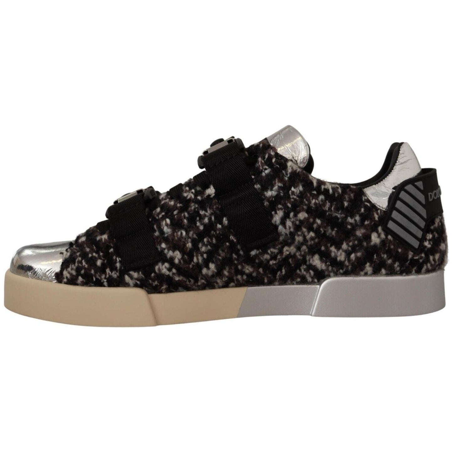 Dolce & Gabbana Silver Elegance Leather Sneakers Dolce & Gabbana