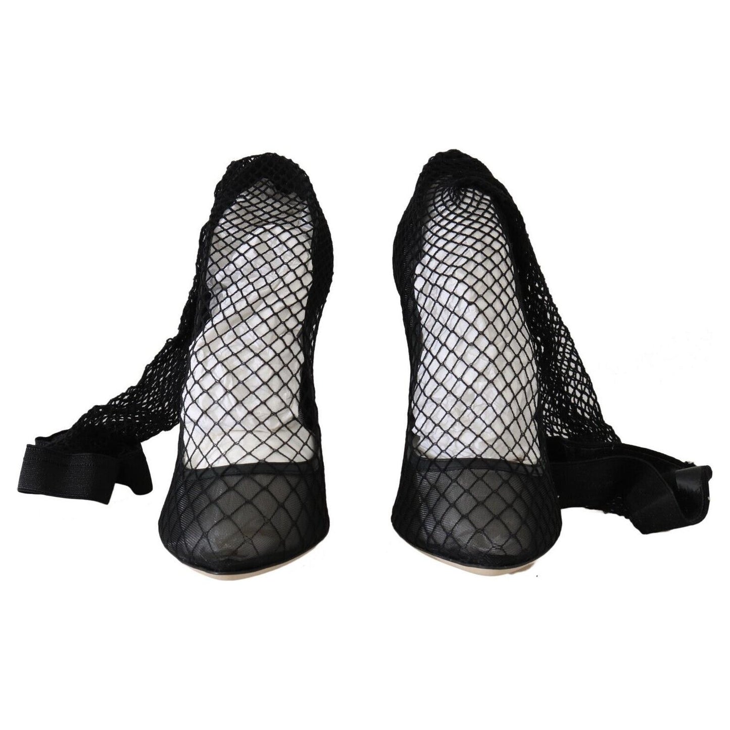 Dolce & Gabbana Elegant Netted Sock Pumps in Timeless Black WOMAN PUMPS Dolce & Gabbana