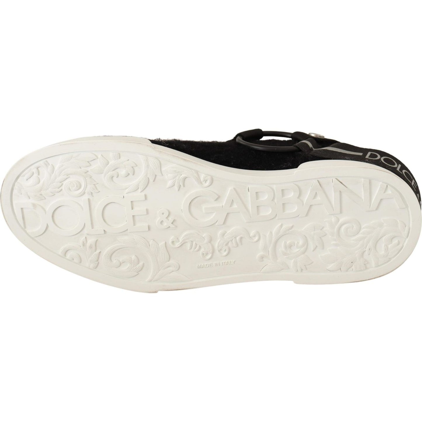 Dolce & Gabbana Shearling-Trimmed Leather Sneakers Dolce & Gabbana