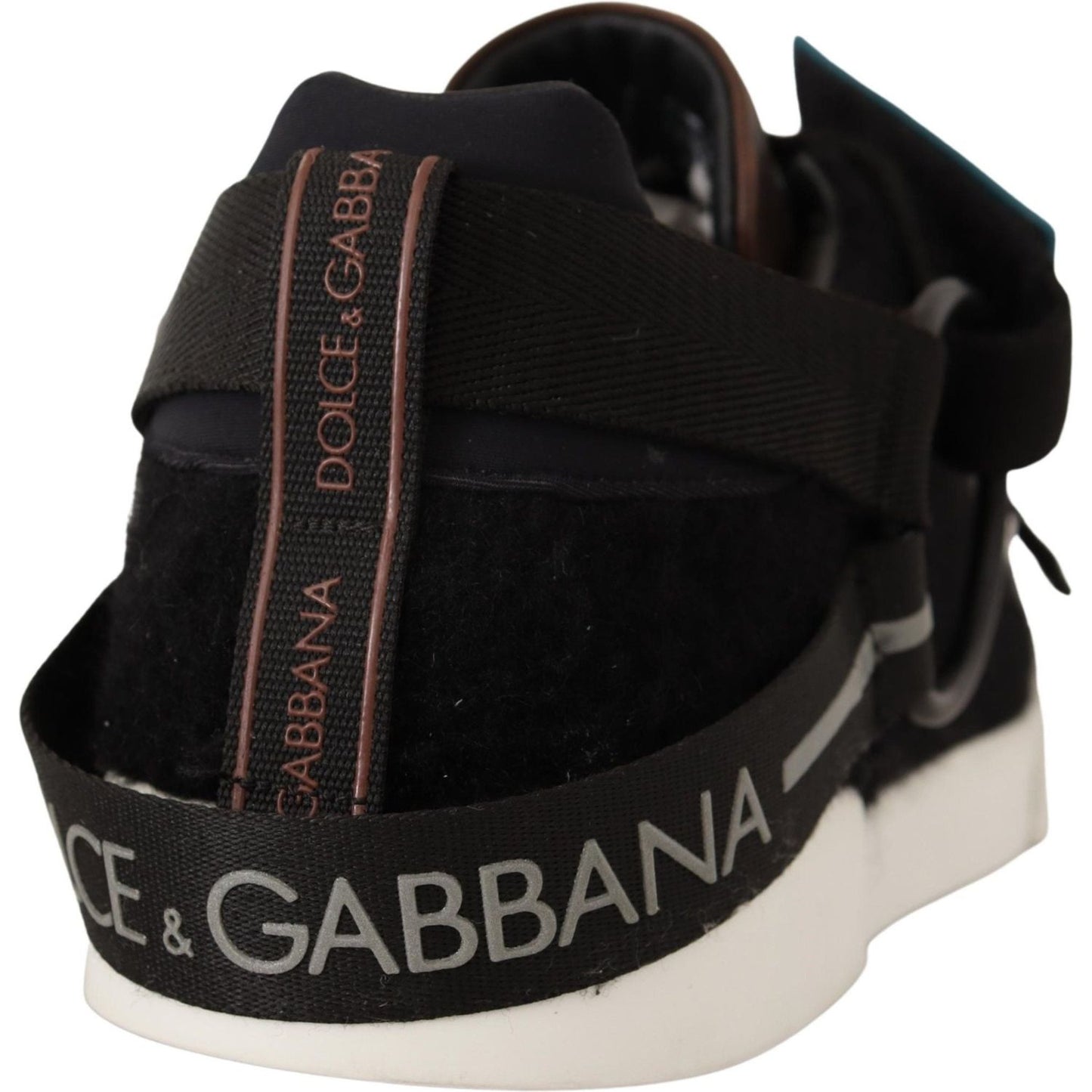 Dolce & Gabbana Shearling-Trimmed Leather Sneakers Dolce & Gabbana