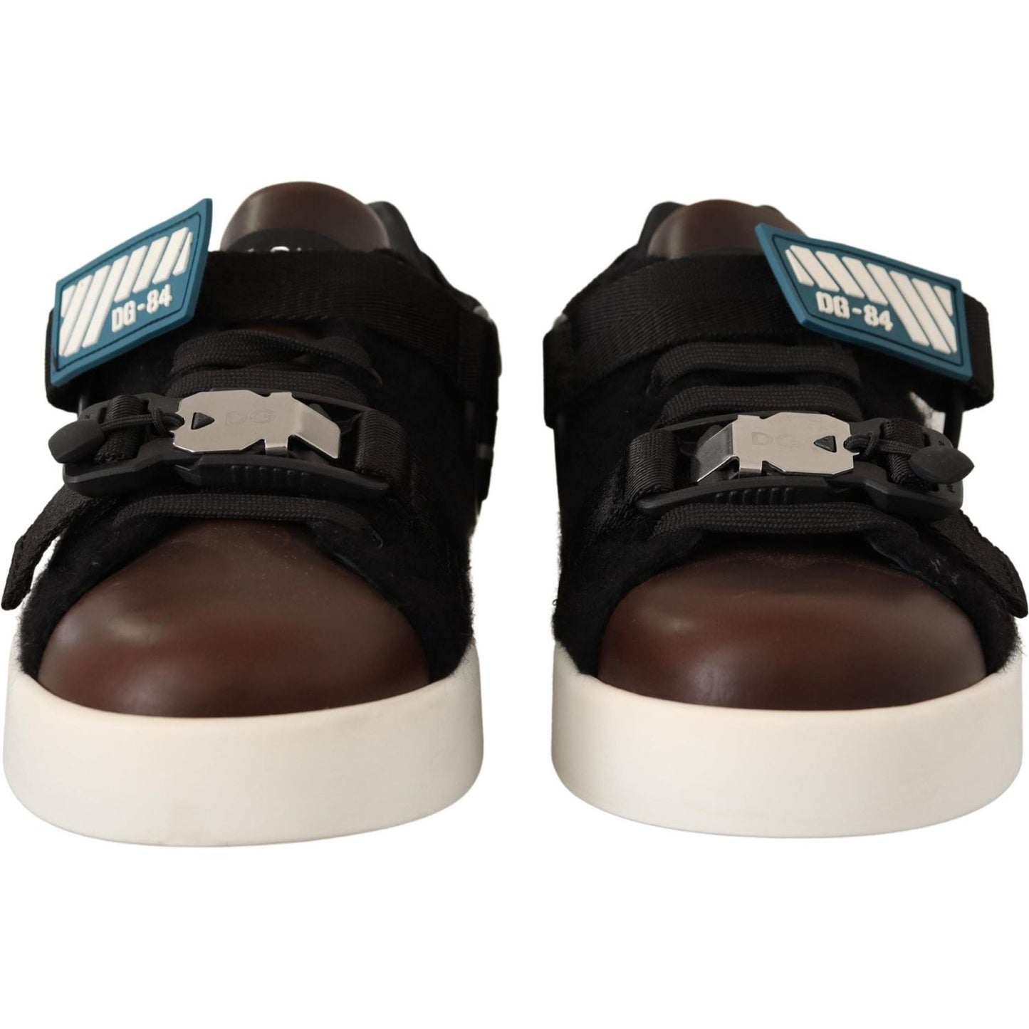 Dolce & Gabbana Shearling-Trimmed Leather Sneakers Dolce & Gabbana