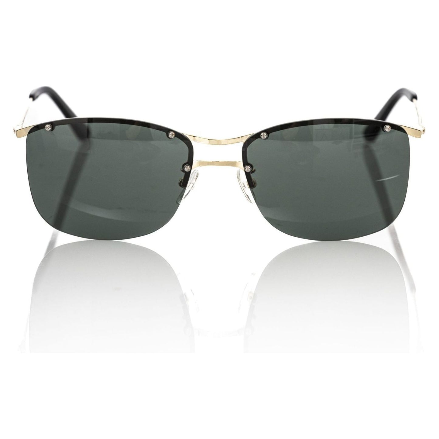 Frankie Morello Black Metallic Fiber Men Sunglass Frankie Morello