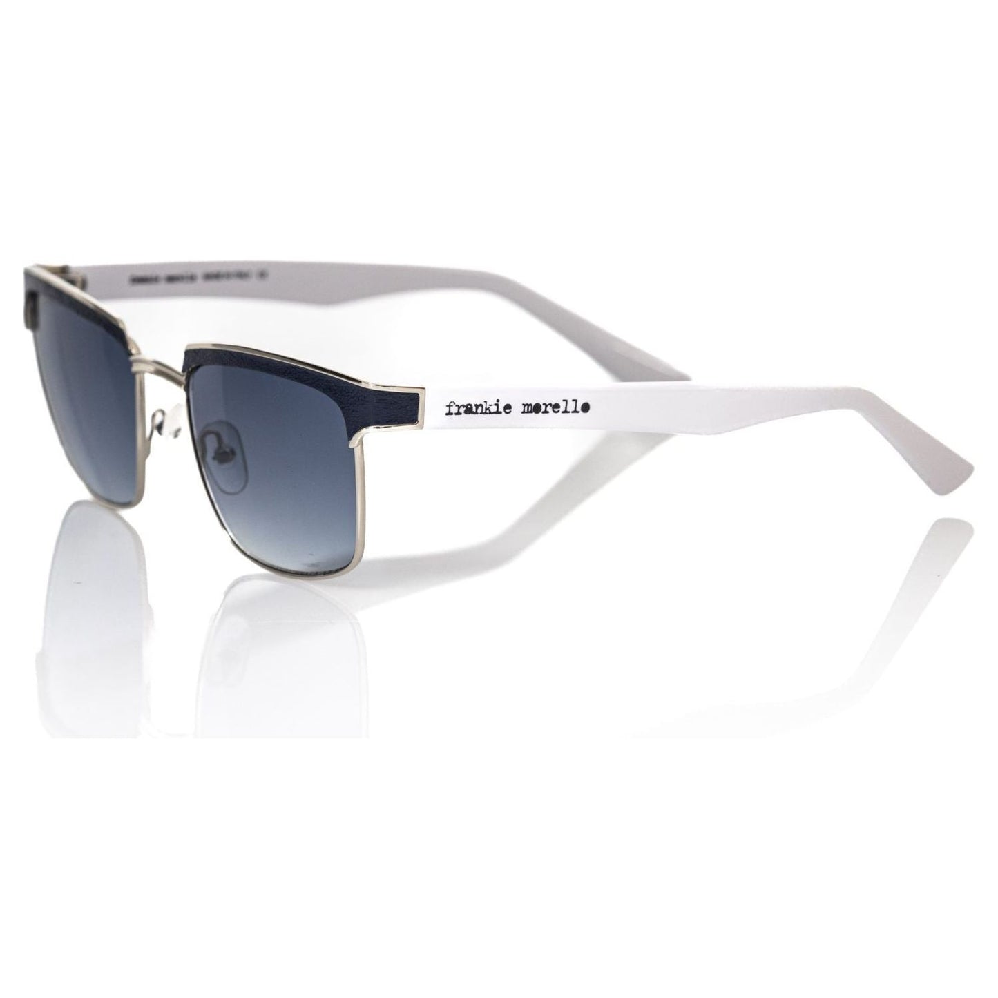 Frankie Morello Black Metallic Fiber Men Sunglass Frankie Morello