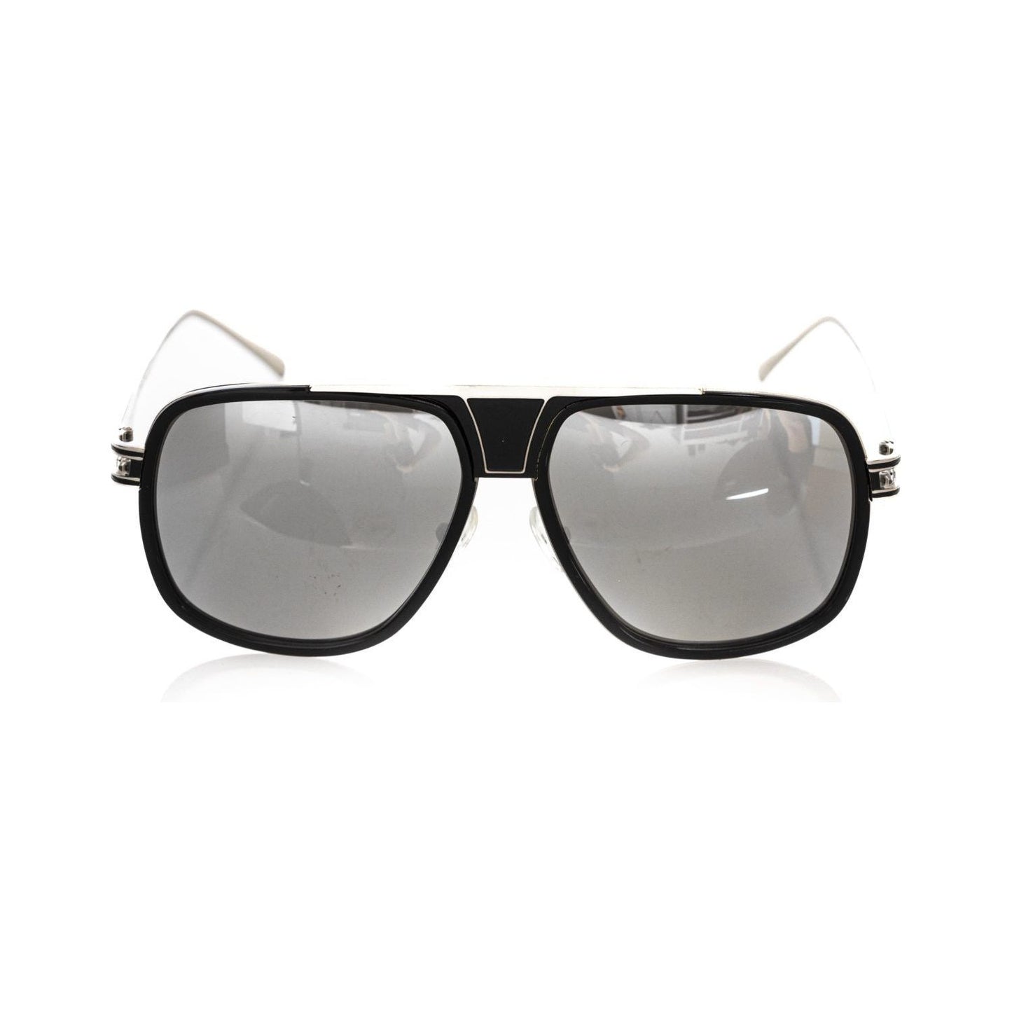 Frankie Morello Black Metallic Fiber Men Sunglass Frankie Morello