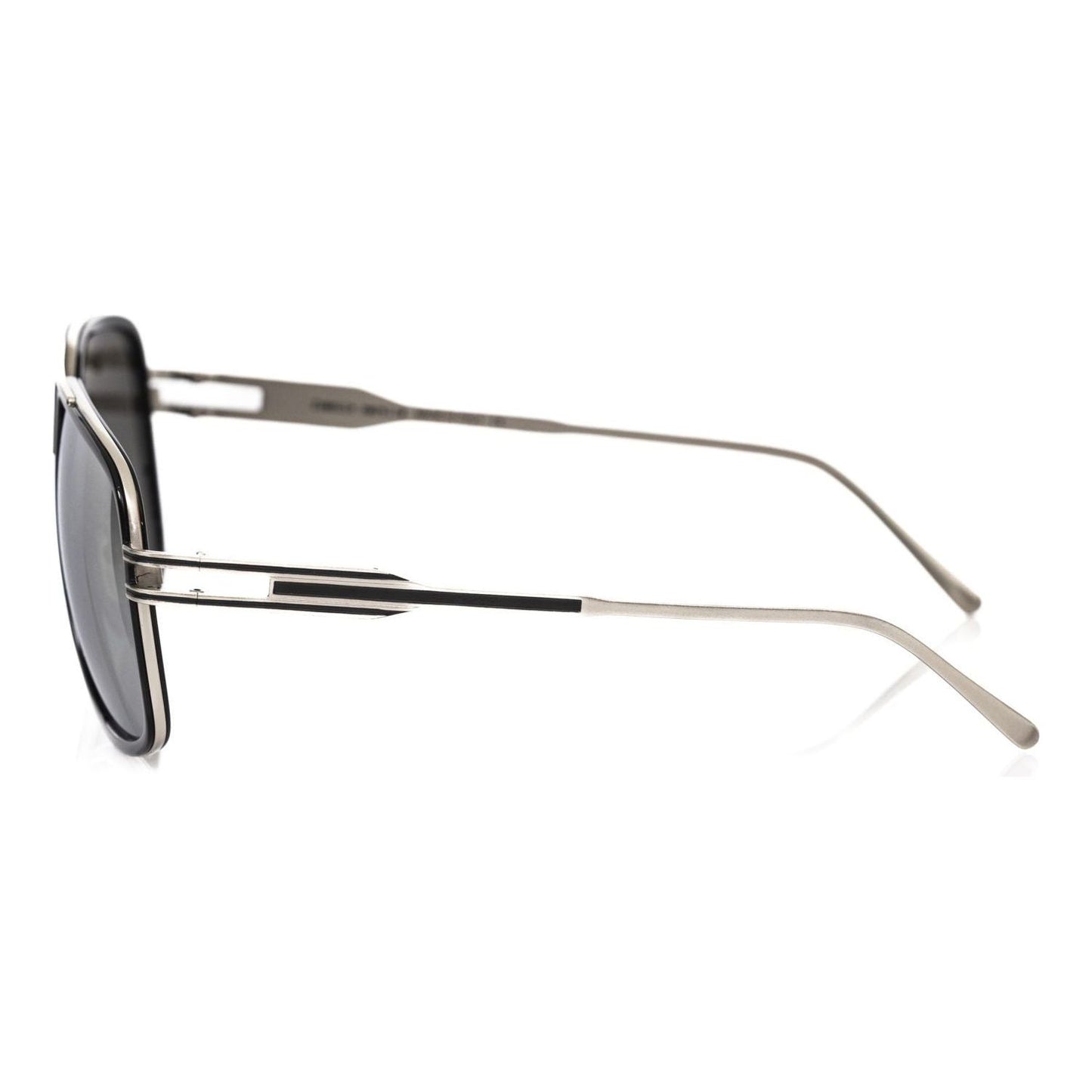 Frankie Morello Black Metallic Fiber Men Sunglass Frankie Morello