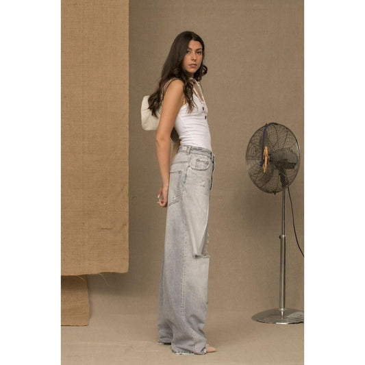 Don The Fuller Elegant Gray Cotton Denim - Boutique Chic Jeans & Pants Don The Fuller