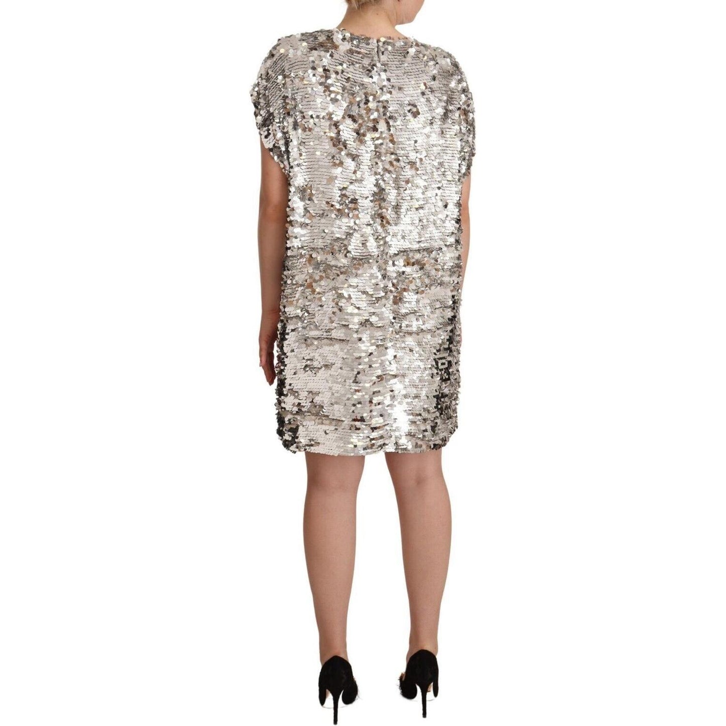 MSGM Elegant Sequined Boat Neck Mini Dress MSGM