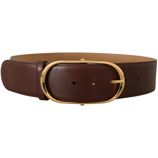 Dolce & Gabbana Elegant Oval Buckle Leather Belt Dolce & Gabbana