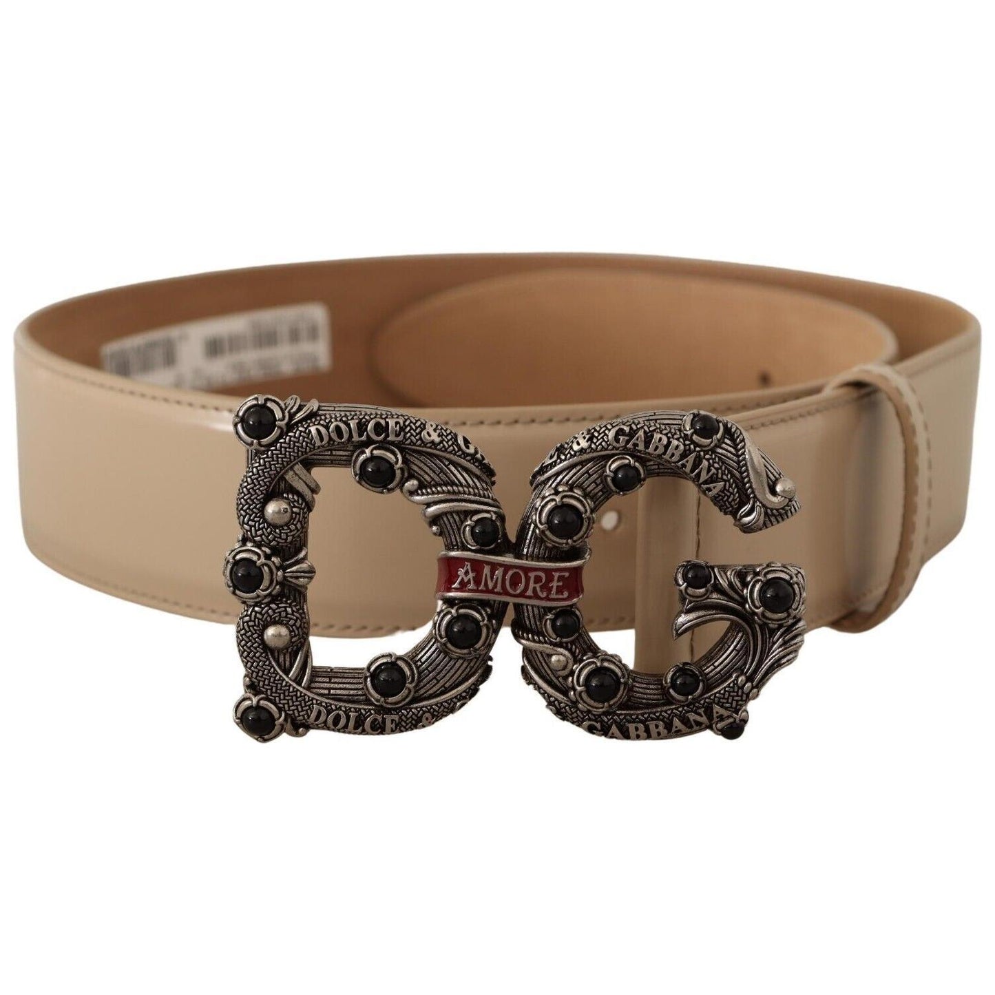 Dolce & Gabbana Vintage-Brass Logo Pearl Embellished Belt WOMAN BELTS Dolce & Gabbana