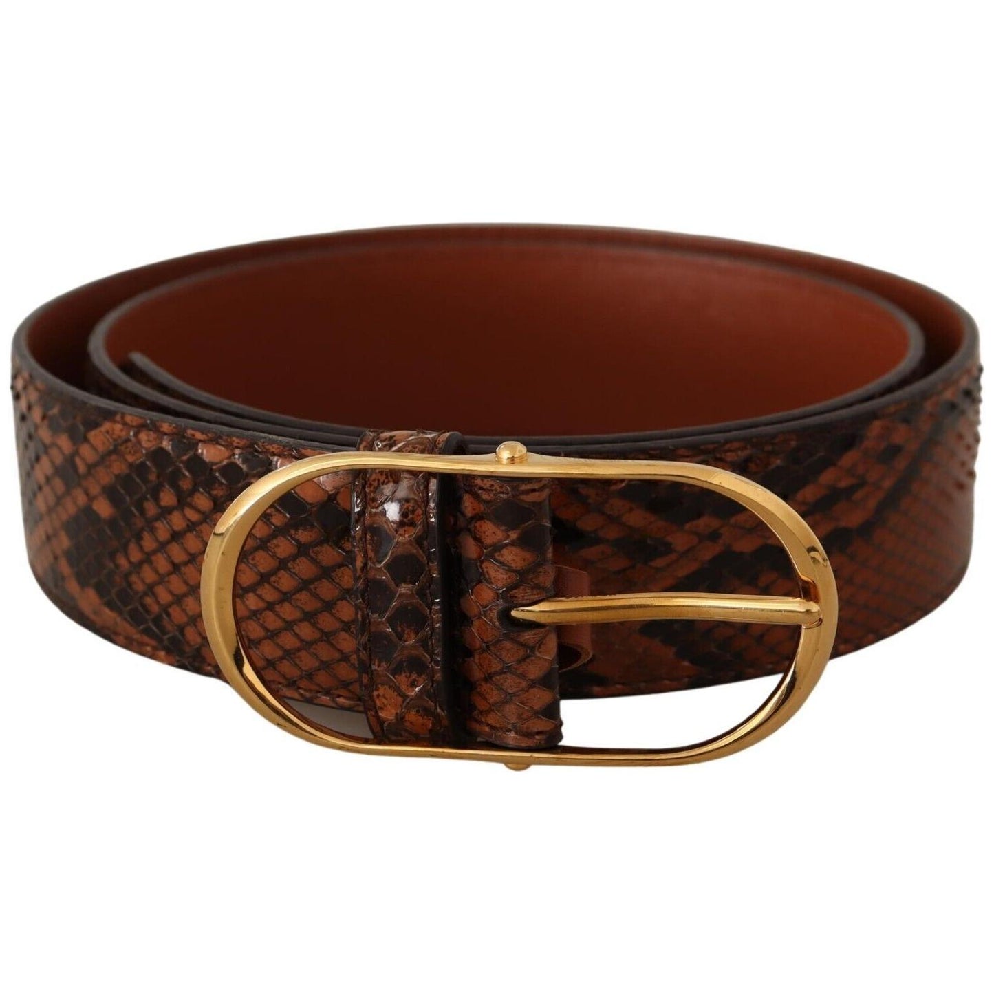 Dolce & Gabbana Elegant Leather Belt with Gold Buckle Dolce & Gabbana