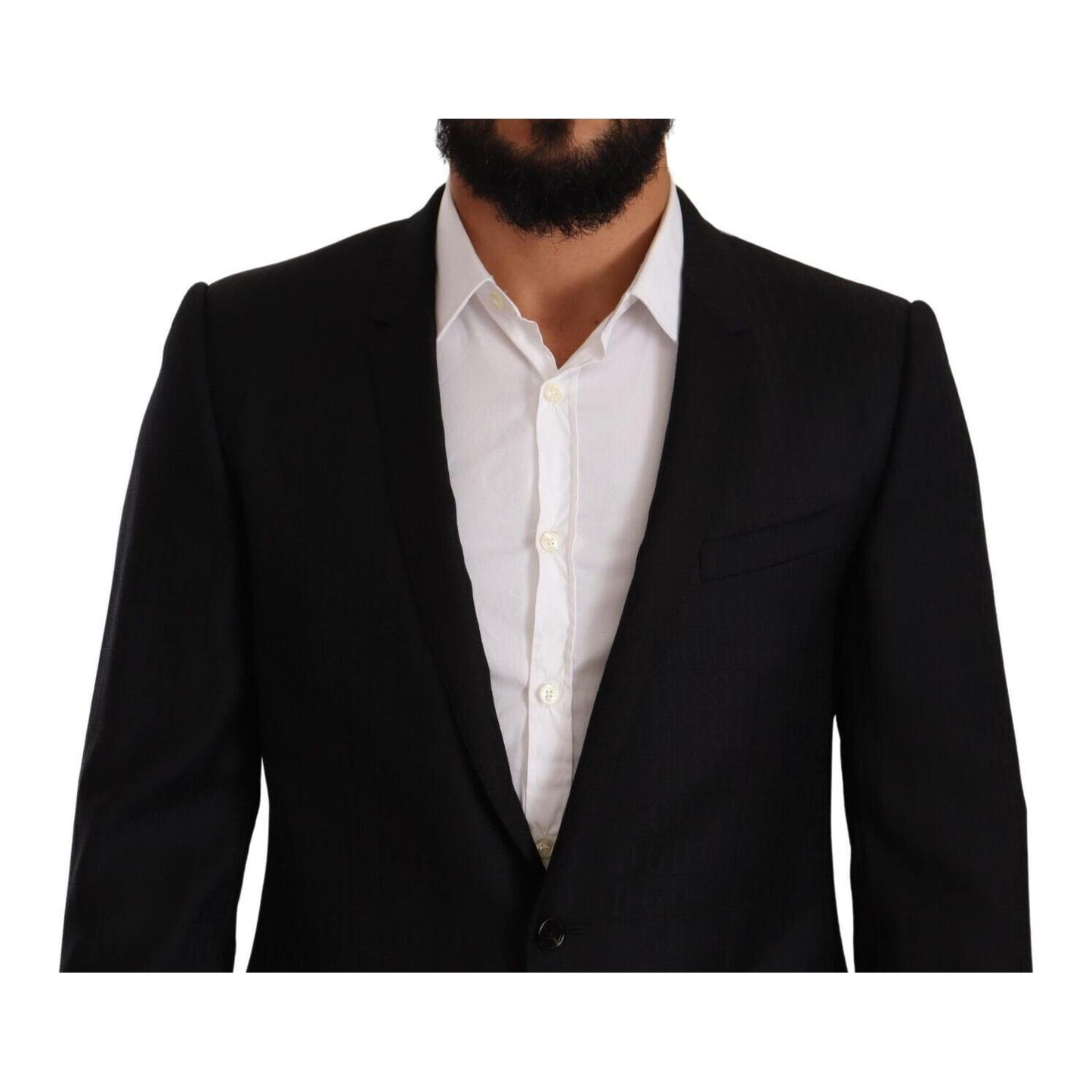 Dolce & Gabbana Exclusive Black Virgin Wool Blazer Dolce & Gabbana