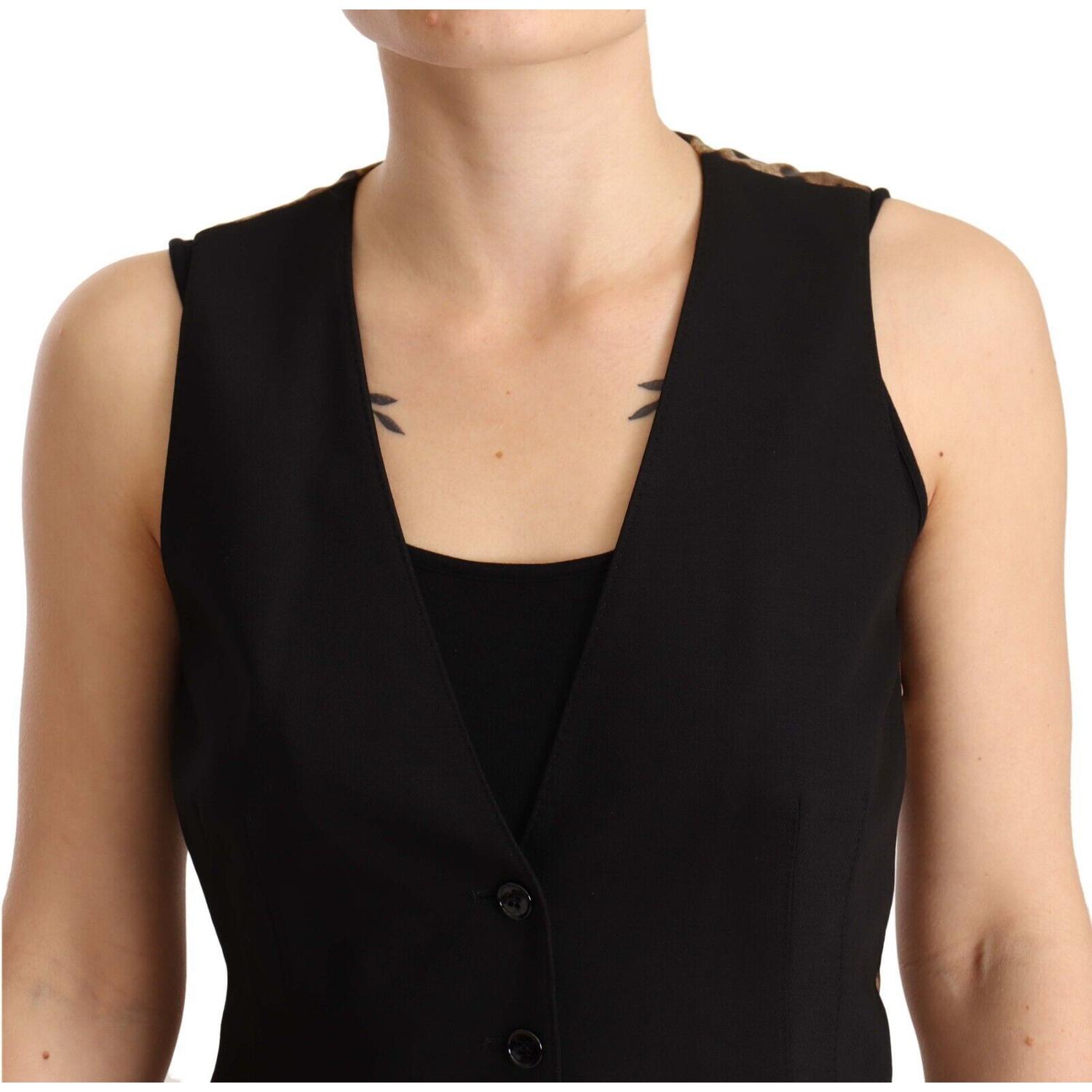 Dolce & Gabbana Elegant Black Wool Blend Waistcoat