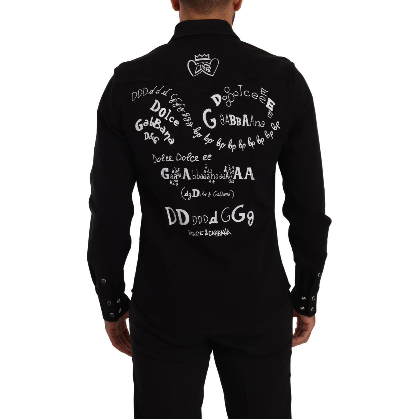 Dolce & Gabbana Slim Fit Casual Black Designer Shirt Dolce & Gabbana