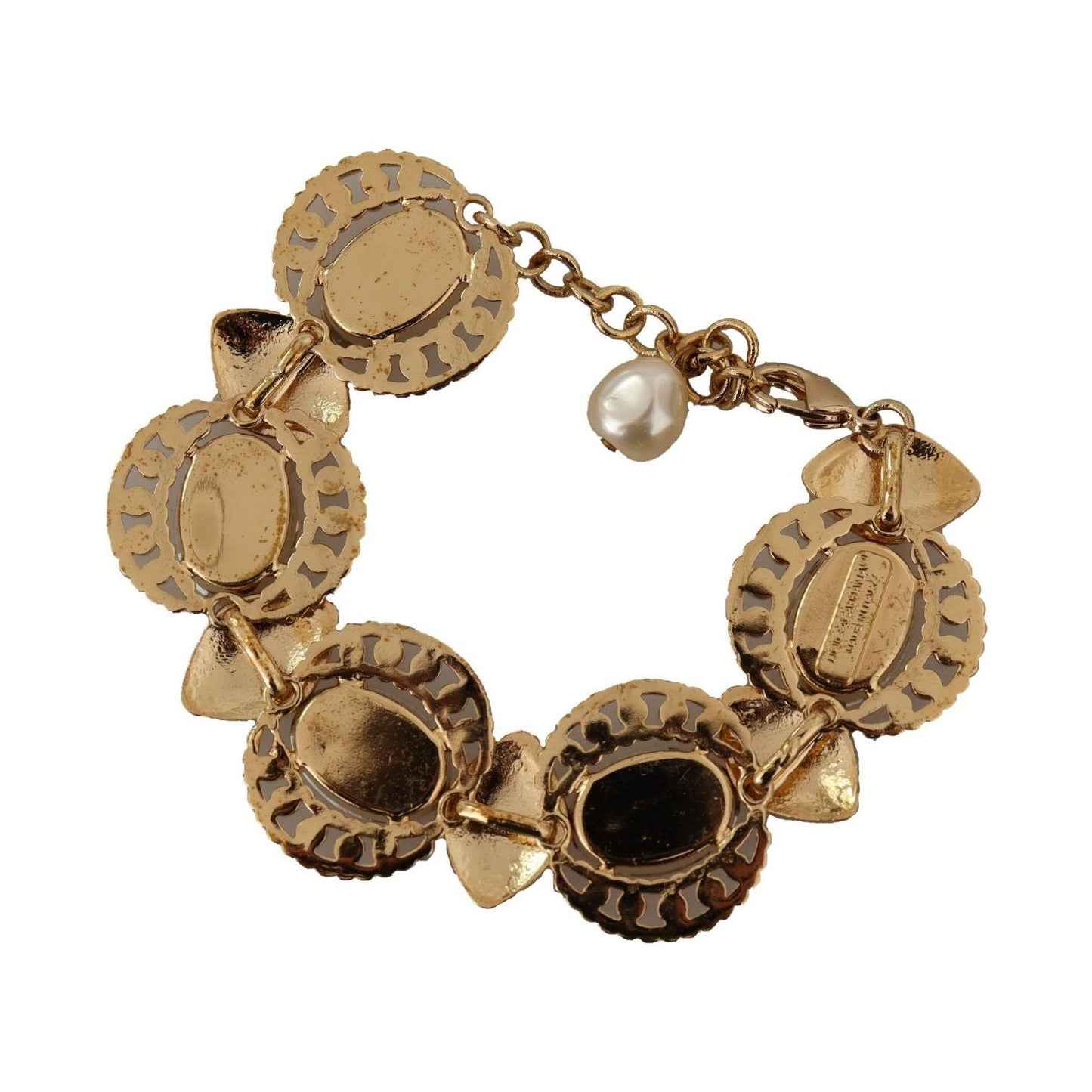 Dolce & Gabbana Champagne Crystal Gold Chain Bracelet Dolce & Gabbana