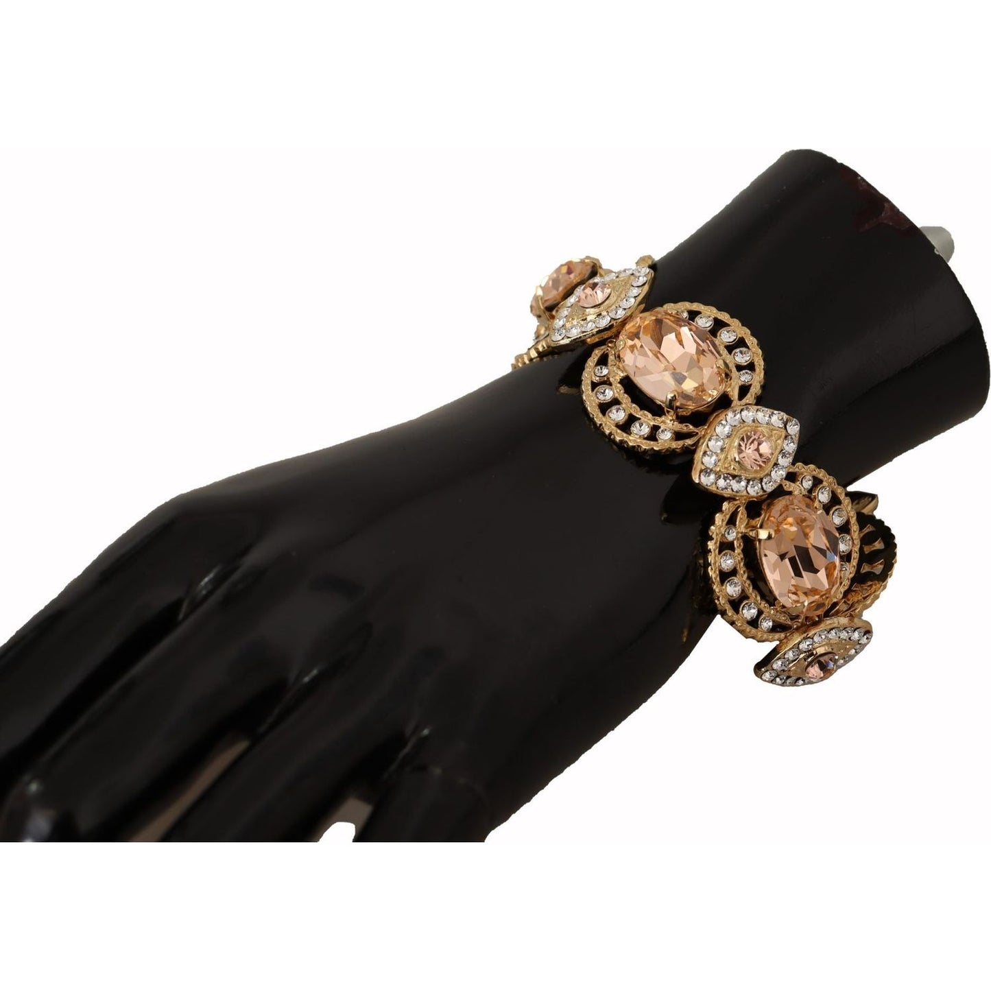 Dolce & Gabbana Champagne Crystal Gold Chain Bracelet Dolce & Gabbana