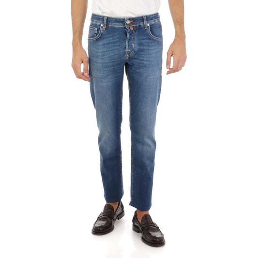 Jacob Cohen Handcrafted Slim Fit Blue Jeans with Pony Patch Jacob Cohen