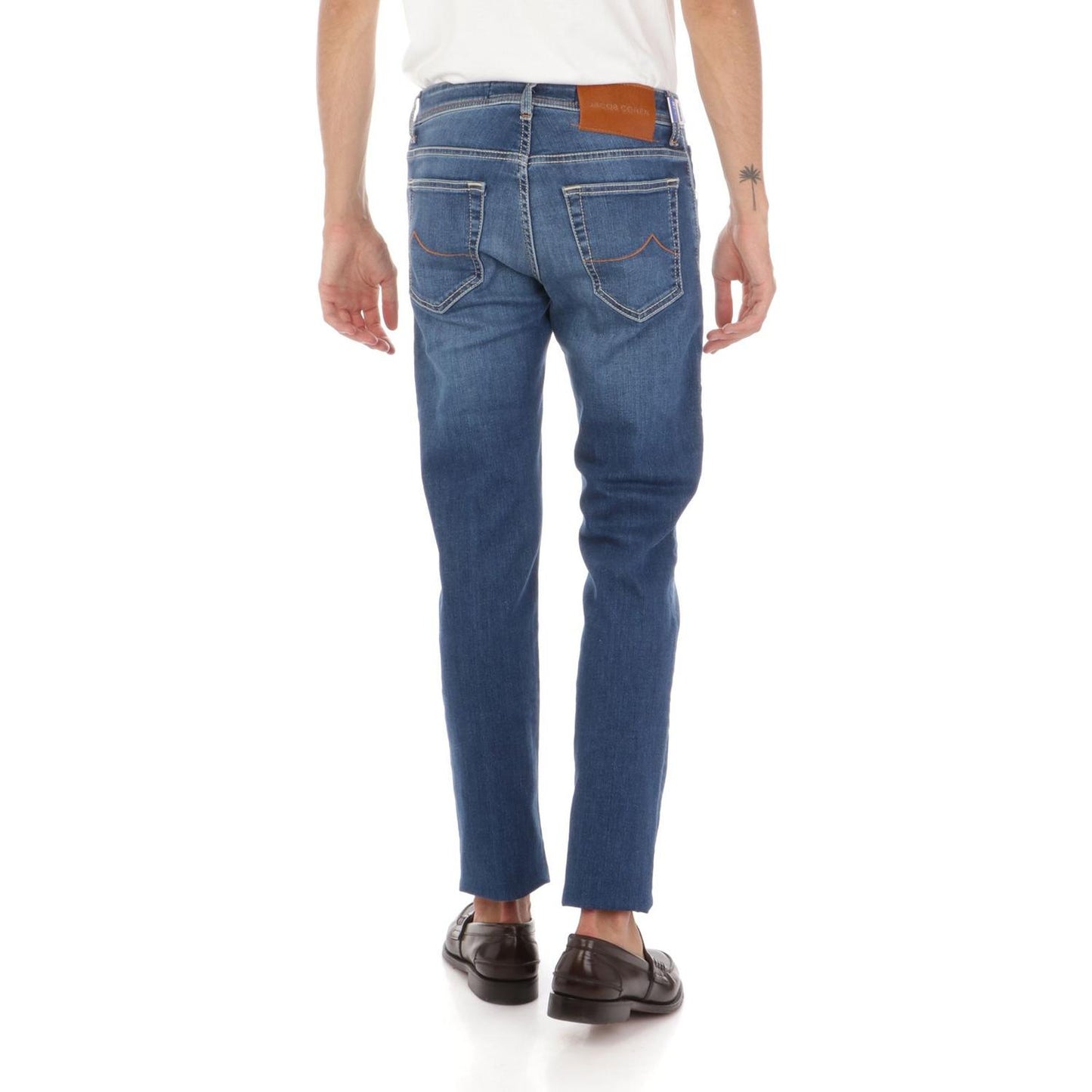 Jacob Cohen Handcrafted Slim Fit Blue Jeans with Pony Patch Jacob Cohen