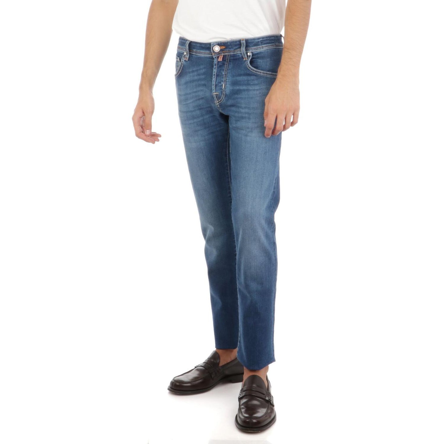 Jacob Cohen Handcrafted Slim Fit Blue Jeans with Pony Patch Jacob Cohen