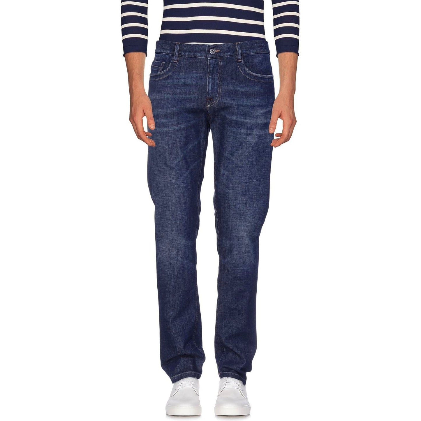 Bikkembergs Sleek Dark Blue Regular Fit Jeans Bikkembergs