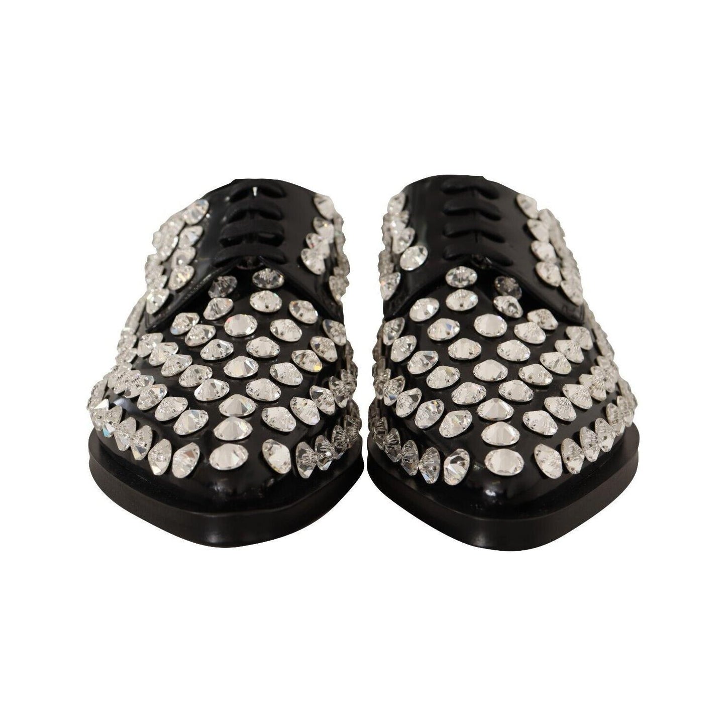 Dolce & Gabbana Crystal-Embellished Leather Formal Flats Dolce & Gabbana