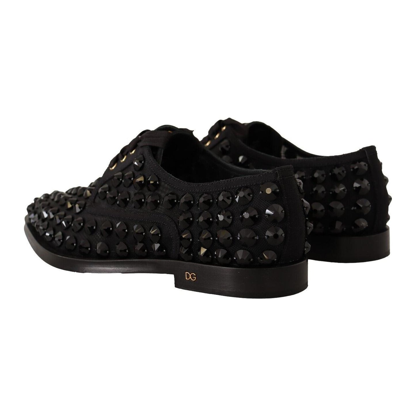 Dolce & Gabbana Elegant Gros Grain Lace-Up Jeweled Flats Dolce & Gabbana