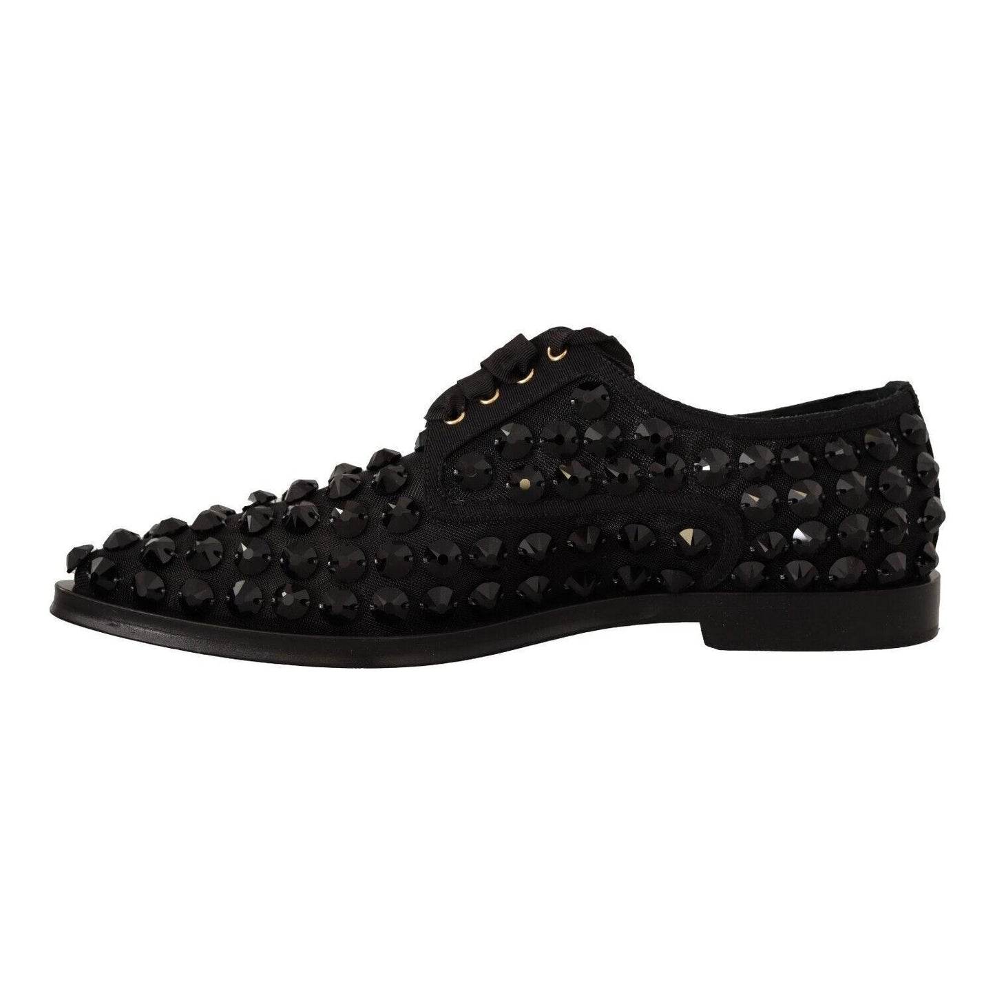 Dolce & Gabbana Elegant Gros Grain Lace-Up Jeweled Flats Dolce & Gabbana