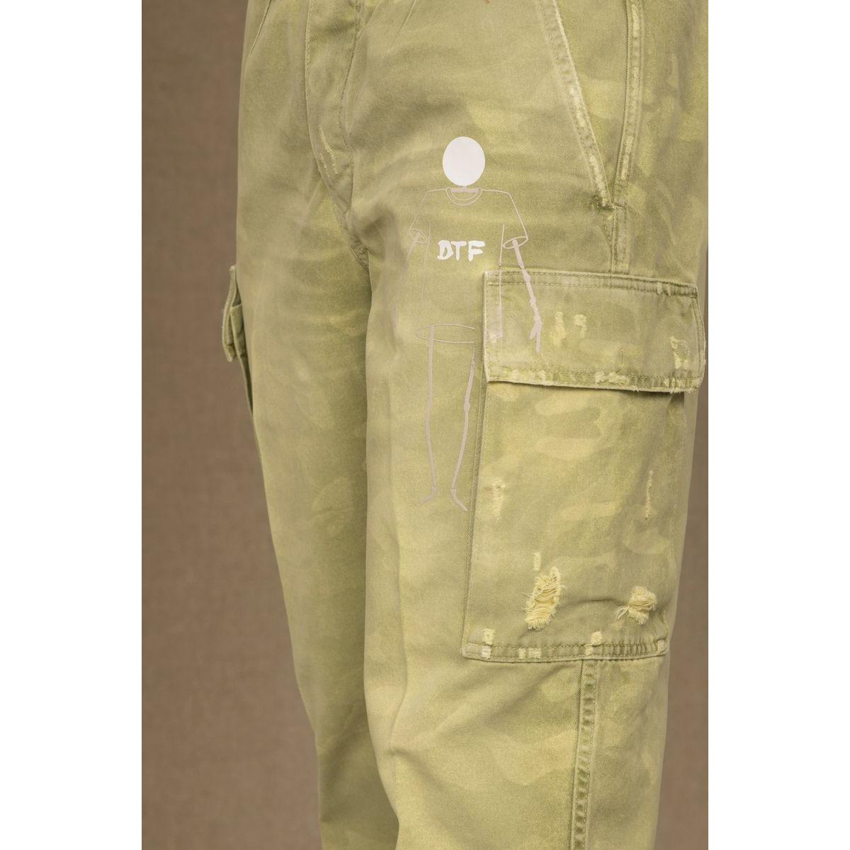 Don The Fuller Military Green Mid-Waist Designer Jeans Don The Fuller