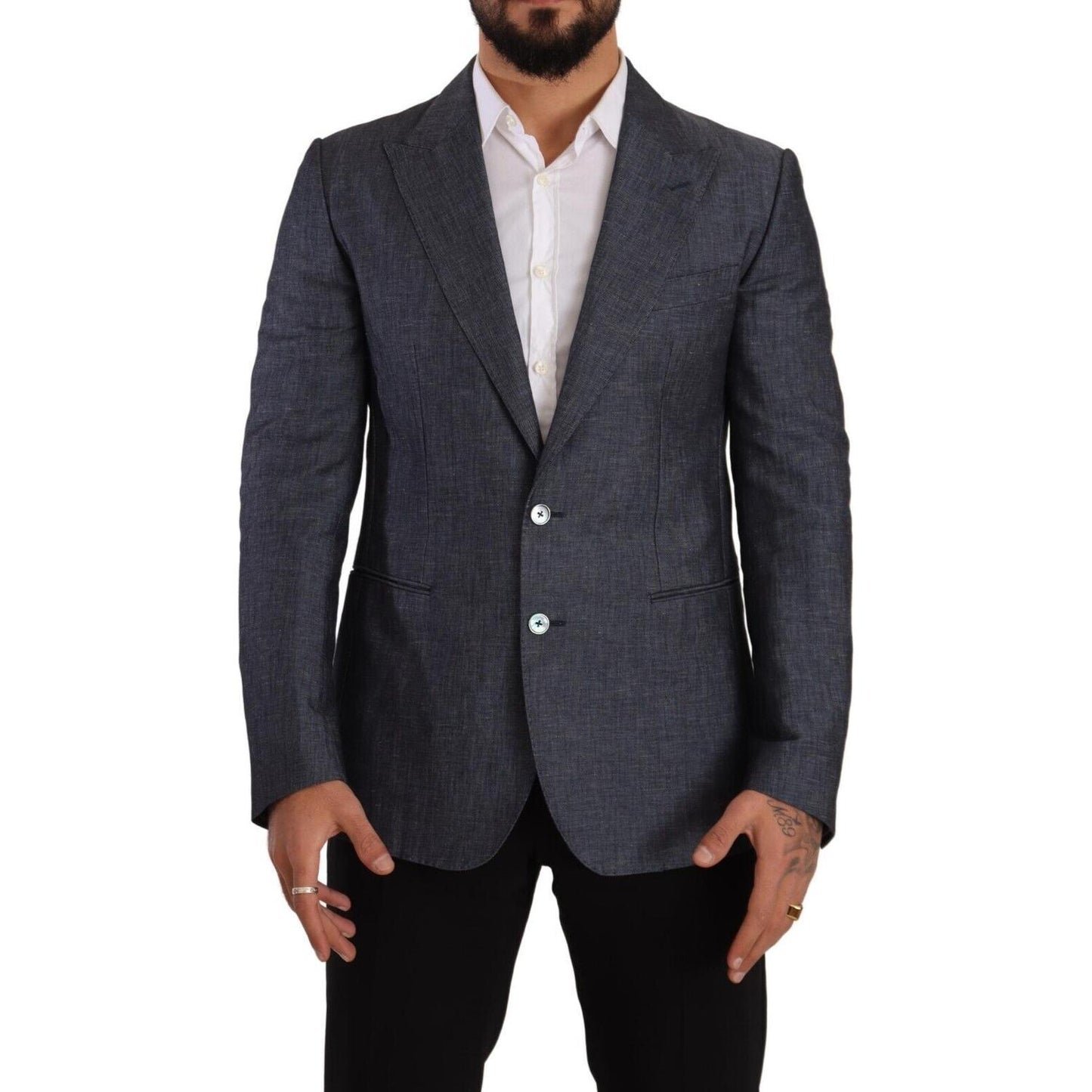 Dolce & Gabbana Elegant Slim Fit Two-Button Blue Blazer Dolce & Gabbana