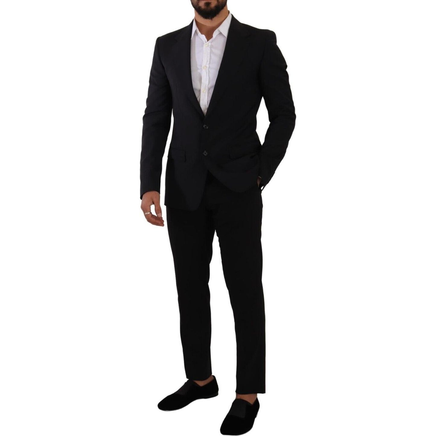 Dolce & Gabbana Elegant Black Martini Slim Fit Blazer and Vest Dolce & Gabbana