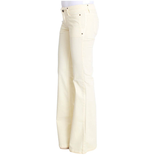 Costume National Chic Off-White Flared Designer Jeans Costume National